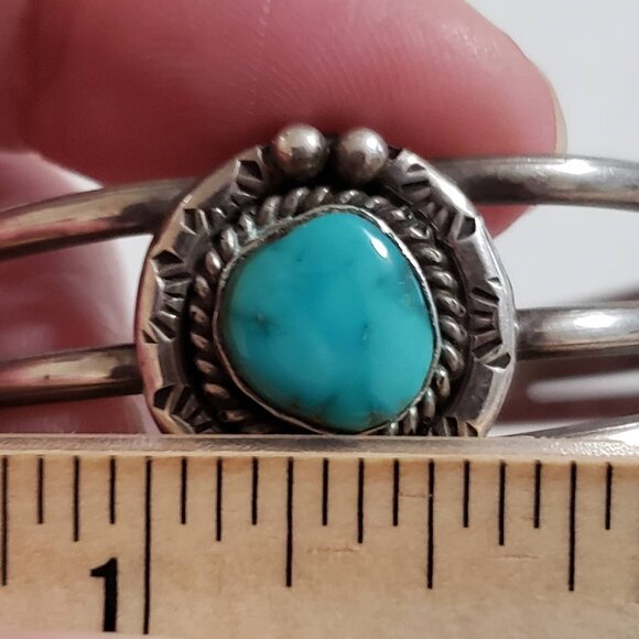 Navajo Turquoise Sterling Cuff sz 6.75   (NAB 1023) - Picture 8 of 10